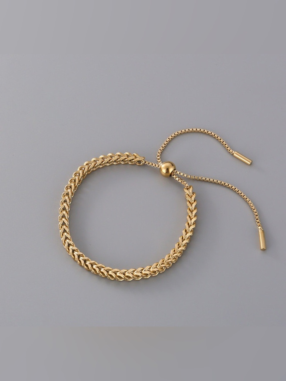 Adjustable Gold-Plated Chain Bracelet - Women's Jewelry